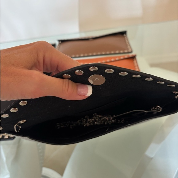 Studded Clutch Black, Cream, Brown, Tan, Gold Orange & Pewter Vegan - Picture 5 of 7